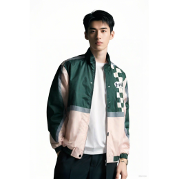 【Order Racing Dark Green/Beige Checkered Jacket】|Hong Kong Sheng Kung Hui Pui Kei College|High collar design|Contrast long sleeves|Left chest English lettering print|Elastic hem and cuffs|Racing Jacket Company BG039 【Order Racing Dark Green/Beige Checkered Jacket】|Hong Kong Sheng Kung Hui Pui Kei College|High collar design|Contrast long sleeves|Left chest English lettering print|Elastic hem and cuffs|Racing Jacket Company BG039